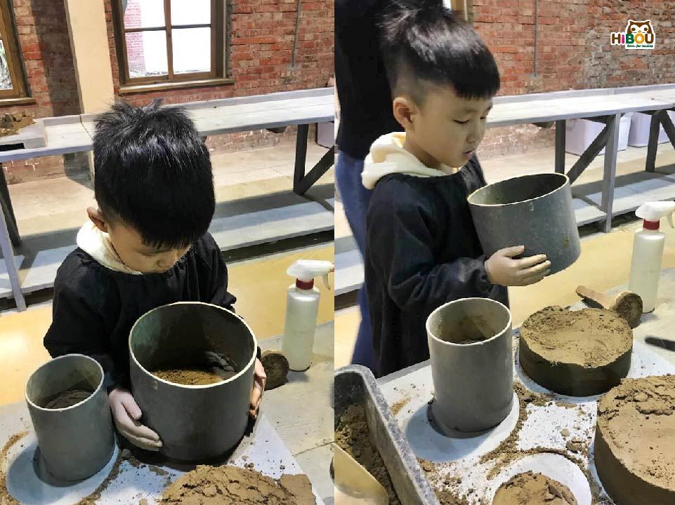 2019 巴黎龐畢度中心-創意沙雕│兒童：藝術坊使用特殊工具製作沙雕的基底